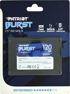 Patriot Burst SSD 120GB τύπου 2.5'' με σύνδεση SATA III PBU120GS25SSDR
