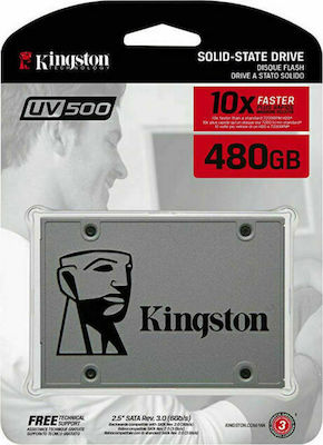 Kingston UV500 SSD 480GB τύπου 2.5'' με σύνδεση SATA III SUV500/480G