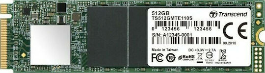 Transcend 110S SSD 512GB τύπου M.2 με σύνδεση PCI Express 3.0 TS512GMTE110S