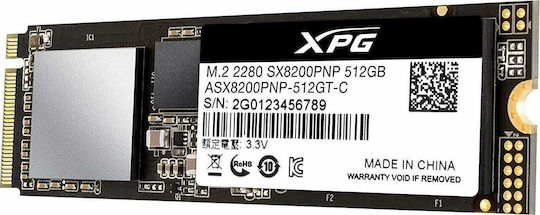 Adata XPG SX8200 Pro SSD 512GB Тип M.2 Със Свързване PCI Express 3.0 ASX8200PNP-512GT-C