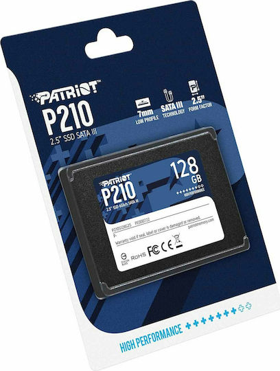 Patriot P210 SSD 512GB τύπου 2.5'' με σύνδεση SATA III P210S512G25