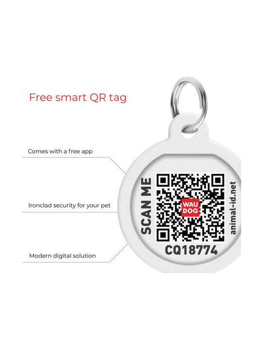 WauDog WOW Plastic Ошийник за куче в Син цвят със Smart ID 25мм x 35 - 58см