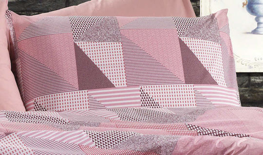 Dimcol Queen 220x240 Geometrical 331 Pink - Salmon