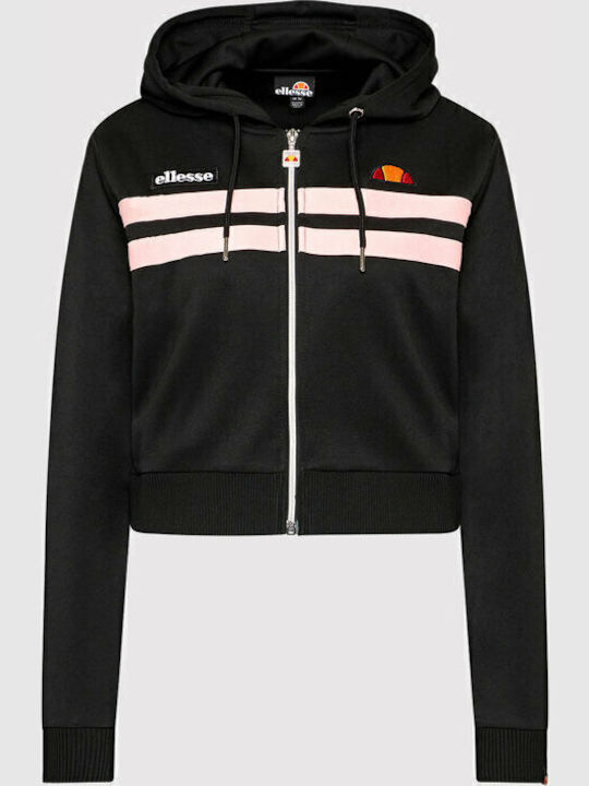 Bulito Cropped Women's Sweatshirt Jacket Hooded Black