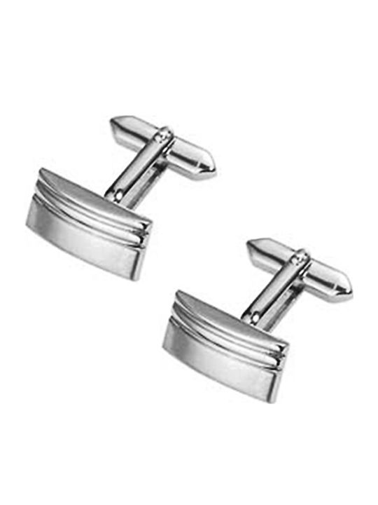 Ascot Cufflinks from Steel in Silver Color