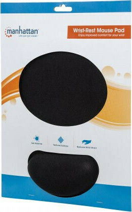 Manhattan 434362 Mouse Pad (203mm) με Στήριξη Καρπού Μαύρο