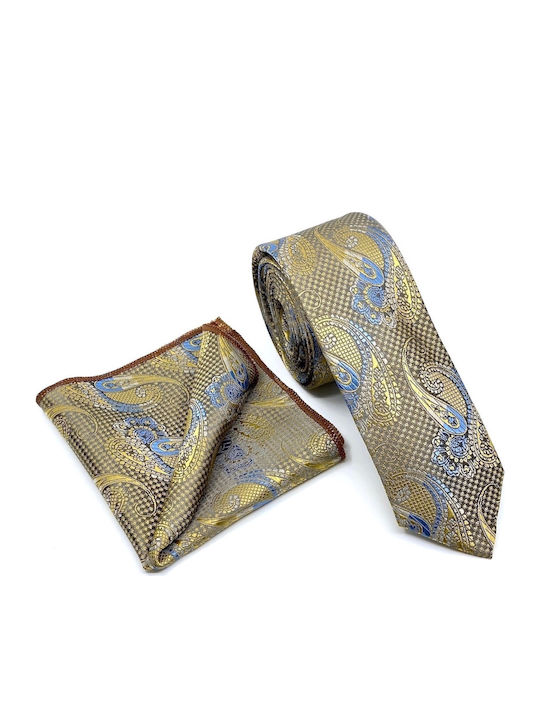 Legend Accessories Synthetic Men's Tie Set Printed Beige