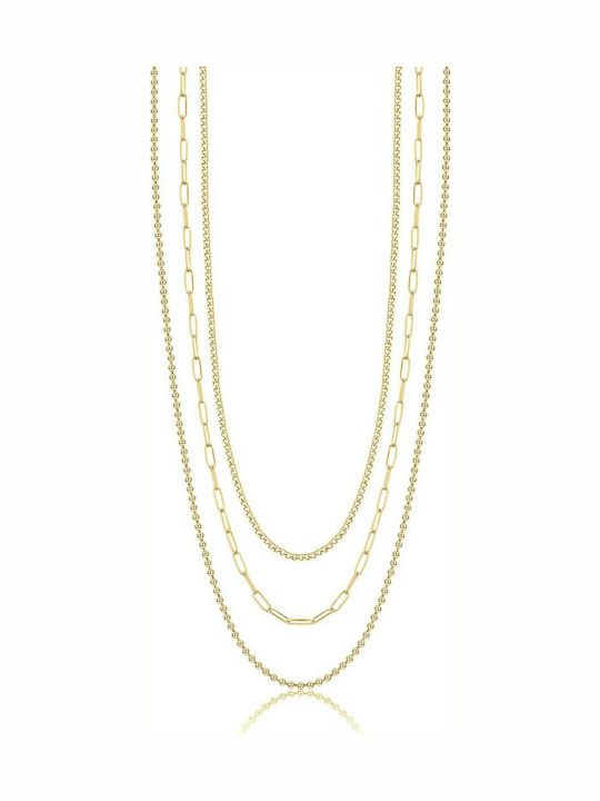 Luca Barra Chain Neck made of Steel Gold-plated Length 64cm