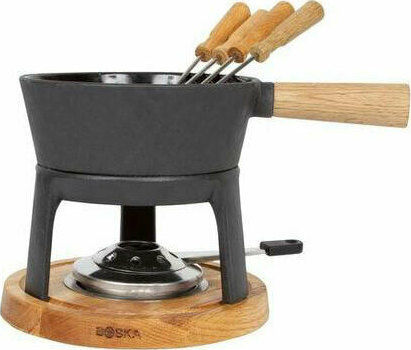 Boska Holland Pro Cast Iron Fondue Pot with Tea Light for 6 Persons Black 27x20x17.5cm