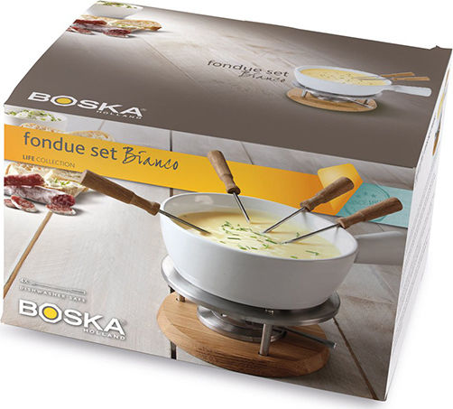 Boska Holland Porcelain Fondue Pot with Tea Light for 4 Persons White 29x22.5x19cm
