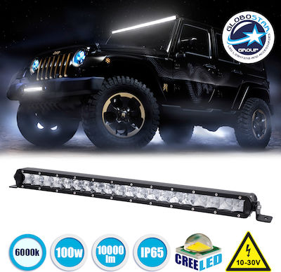 GloboStar Waterproof LED Lightbar Universal 10-30V 100W 55cm with White Lighting 1pcs