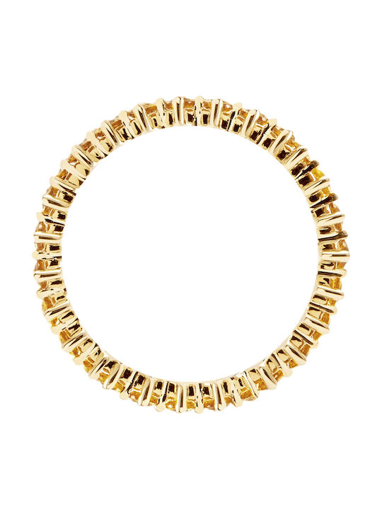 P D Paola Damen Ring Vollring mit Zirkonia aus Silber Vergoldet