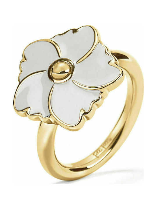 Folli Follie Ring made of Steel Gold Plated