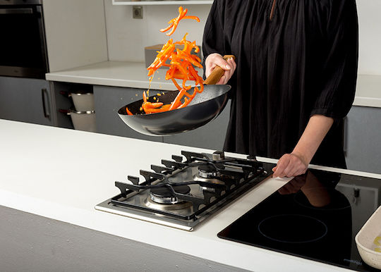 Nava Cantonese Wok aus Edelstahl mit Antihaftbeschichtung 30cm