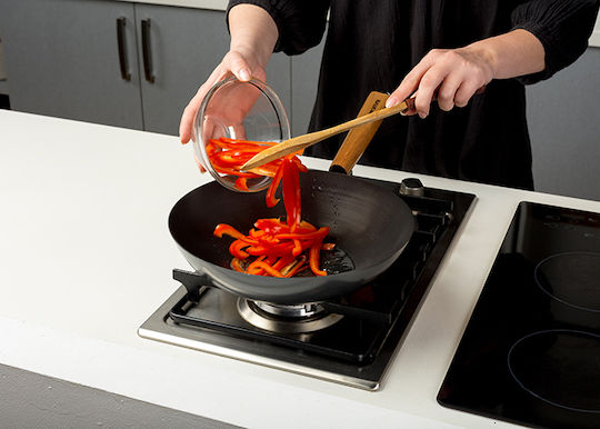 Nava Cantonese Wok aus Edelstahl mit Antihaftbeschichtung 30cm