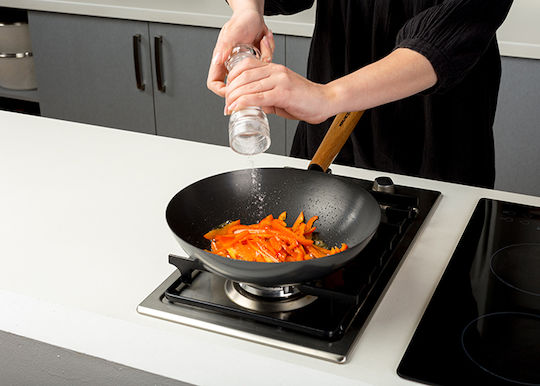 Nava Cantonese Wok aus Edelstahl mit Antihaftbeschichtung 30cm
