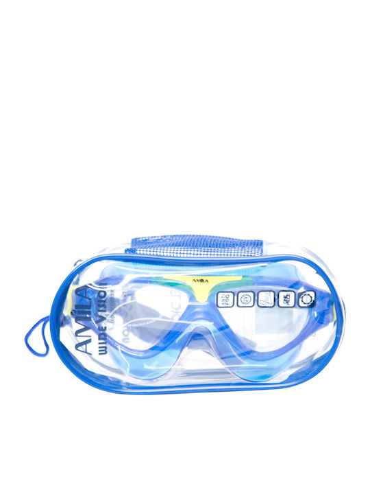 AMILA L1004YAF Swimming Goggles Kids with Anti-fog Lenses Blue