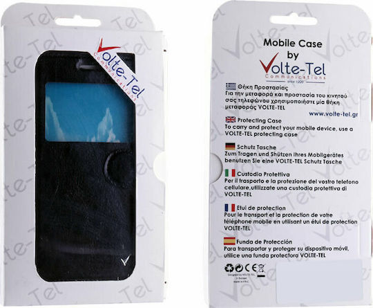 Volte-Tel Book Δερματίνης Μαύρο (Galaxy S7 Edge)