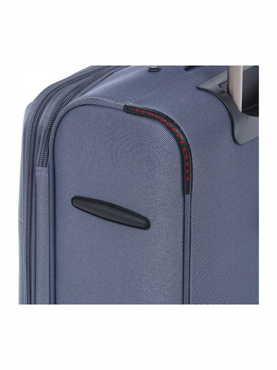 Diplomat Small The Athens Collection Cabin Fabric Blue Suitcase With 2 Wheels Height 55cm
