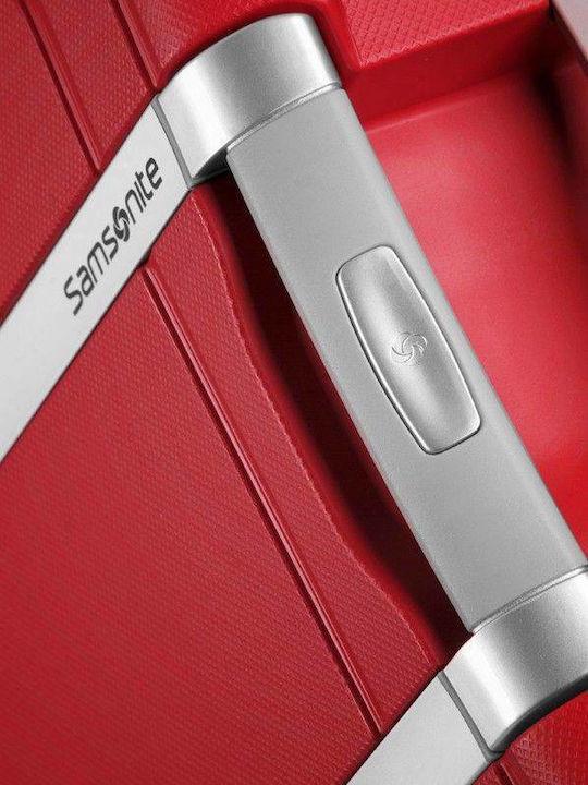 Samsonite S'cure Μεσαία Βαλίτσα Ταξιδίου Σκληρή Κόκκινη με 4 Ρόδες Ύψους 69εκ.