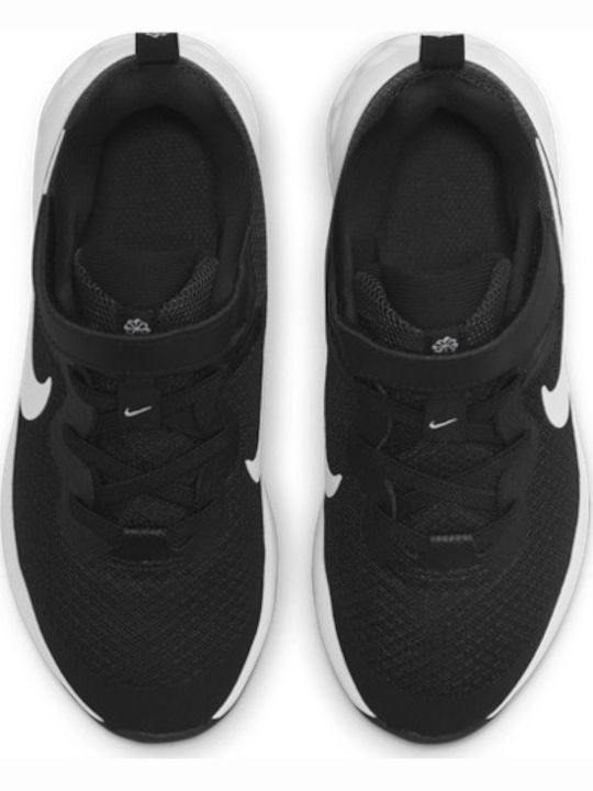 Revolution Revolution 6 Kids Sports Shoes Running with Hoop & Loop Closure Black / White / Dk Smoke Grey