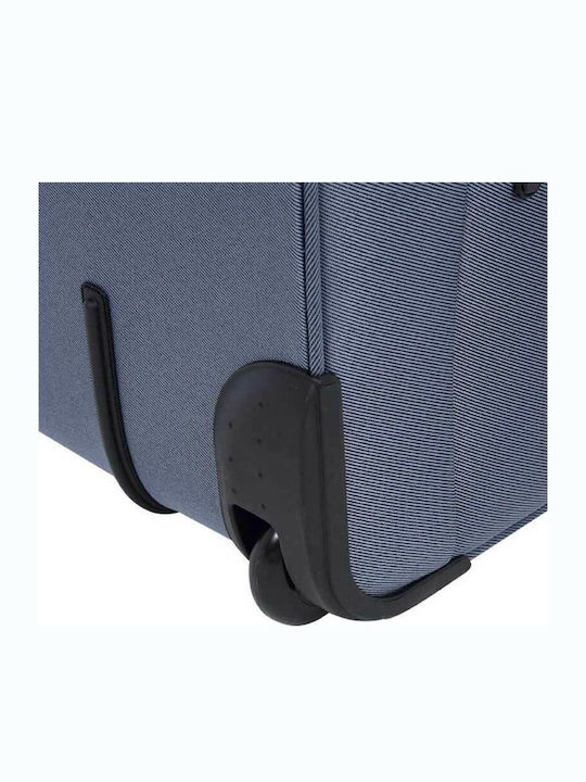 Diplomat Medium The Athens Collection Medium Fabric Travel Suitcase Blue with 2 Wheels Height 64cm