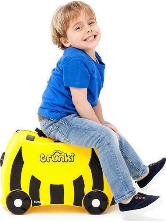 Trunki Bernard The Bee Детска Куфар За Пътуване Кабинен Твърд Жълт С 4 Колела Височина 31см