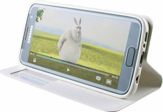 Volte-Tel Book Piele artificială Alb (Galaxy S7)