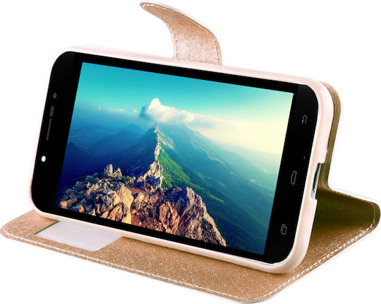 Volte-Tel Buchen Sie Synthetisches Leder Gold (iPhone 5/5s/SE)