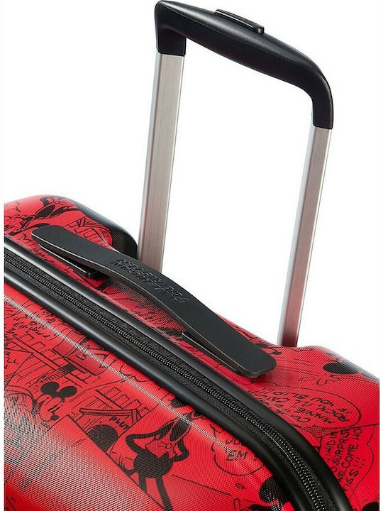 American Tourister Wavebreaker Disney Kids Cabin Hard Red Suitcase With 4 Wheels Height 55cm