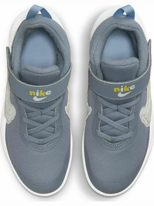Hustle Team Hustle 10 Kids Sports Shoes Basketball with Hoop & Loop Closure Ashen Slate / Aluminum / Yellow Strike / White