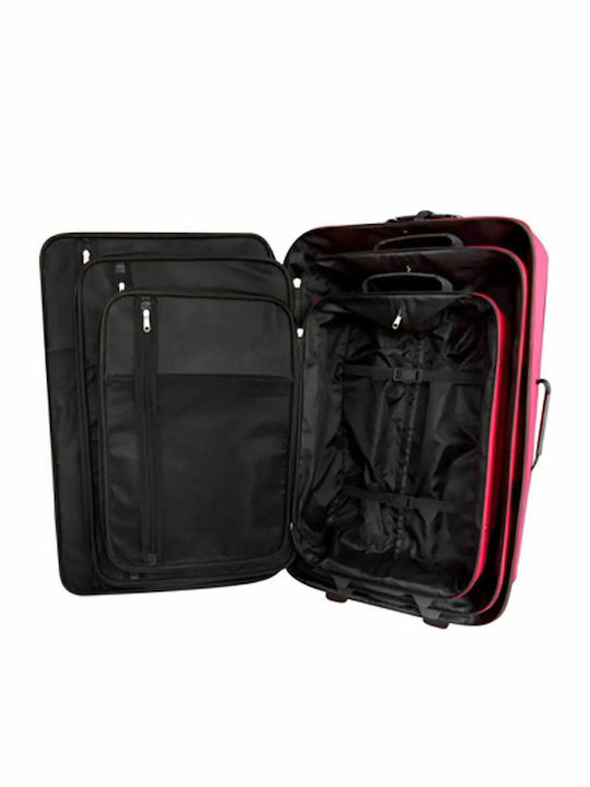vidaXL Valize De Călătorie Din Material Textil Roșii De Înălțime Maximă 71cm Cu 2 Roți Set De 3 Bucăți
