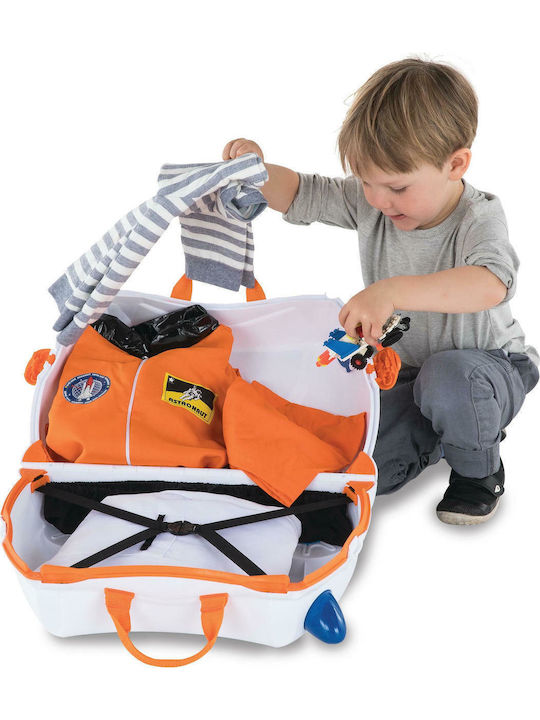 Trunki Skye Spaceship Детска Куфара За Пътуване Кабинен Твърд Бяла С 4 Колела Височина 31см
