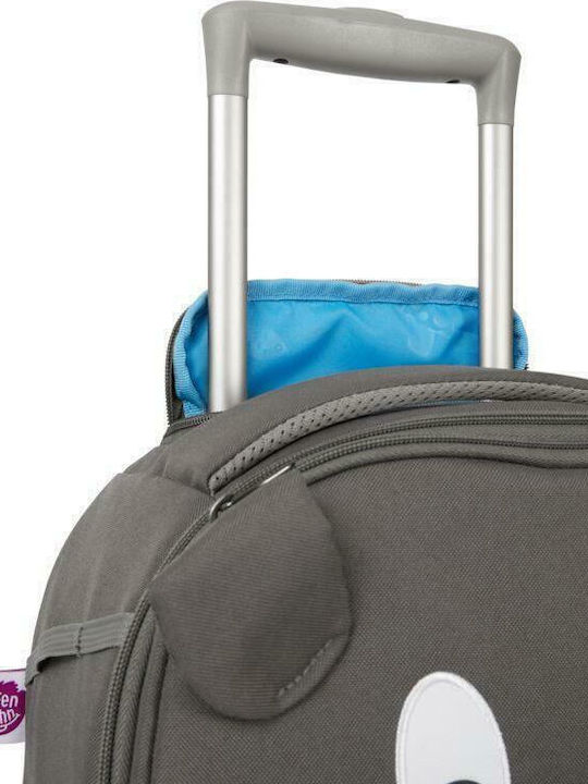 Affenzahn Dog Kinder Stoff Koffer Kabine Grau mit 2 Räder Höhe 31cm