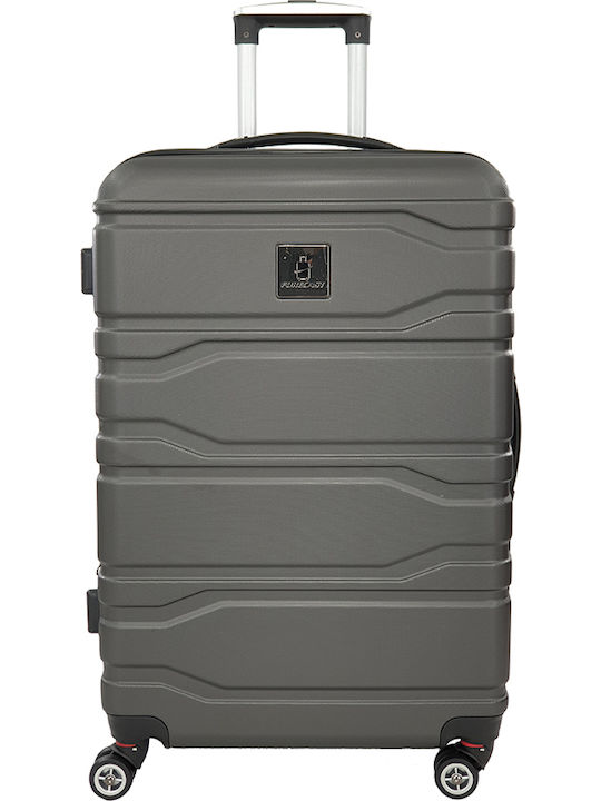 Forecast HFA-073 Large Hard Gray Suitcase with 4 Wheels Height 70cm