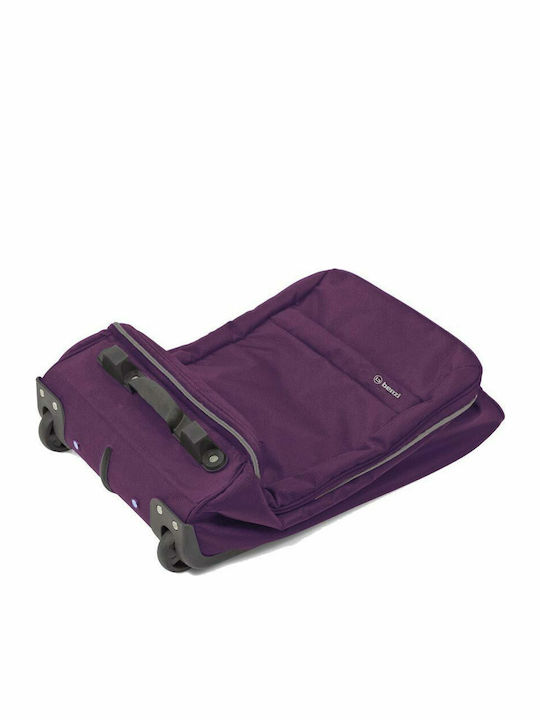 Benzi BZ5565 Cabin Fabric Suitcase Purple with 2 Wheels Height 51cm