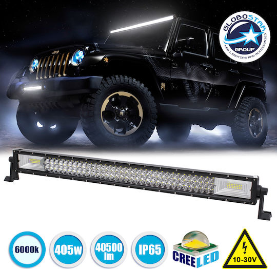 GloboStar Waterproof LED Lightbar Universal 10 - 30V 405W 83.5cm with White Lighting 1pcs