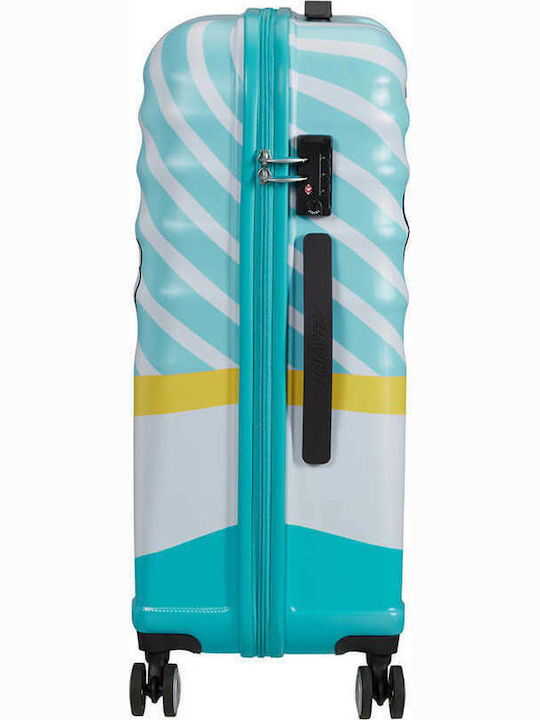 American Tourister WaveBreaker Παιδική Μεσαία Βαλίτσα Ταξιδίου Σκληρή Πολύχρωμη με 4 Ρόδες Ύψους 67εκ.