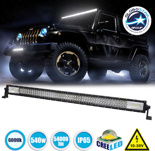 GloboStar Pro Series Waterproof Headlights Car in Bar Shape LED Universal 10 - 30V 540W 109cm with White Lighting 1pcs