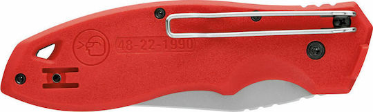 Milwaukee Fastback Smooth Pocket Knife Red with Blade made of Stainless Steel