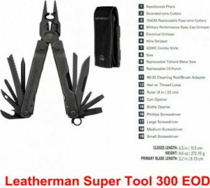 Leatherman Super Tool 300 Unealtă Multi-funcțională EOD Black în Toc