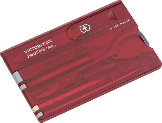 Victorinox Classic Swisscard Multi-Tool Card 10 Tools Red with Sheath