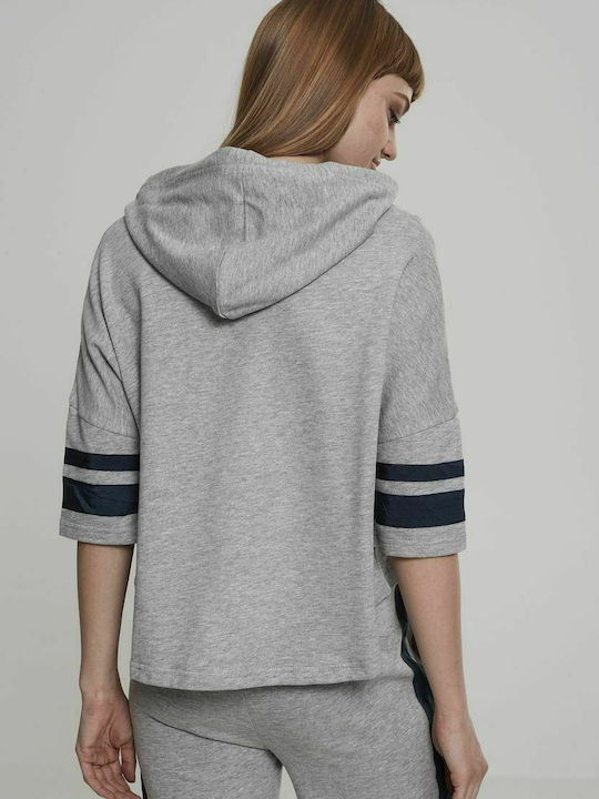 Urban Classics TB1978 Women's Cropped Hooded Sweatshirt Gray