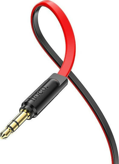 Hoco 3.5mm Jack Cable Male - 3.5mm Jack Male Red 2m with Gold Plated Terminals
