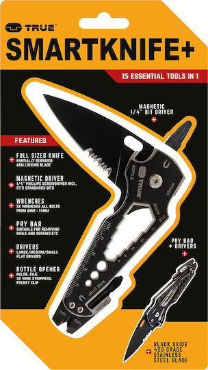 True Utility Smartknife Σουγιάς Μαύρος σε Θήκη