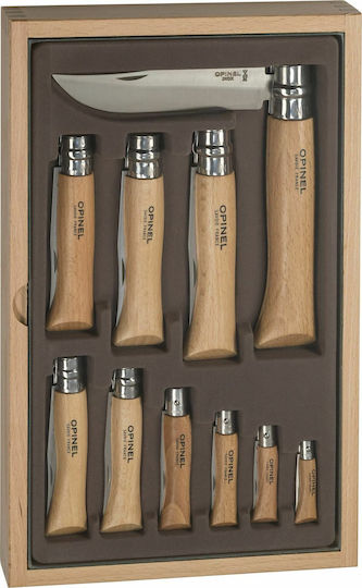 Opinel No.10 Σουγιάς Μπεζ σε Θήκη Σετ 10τμχ
