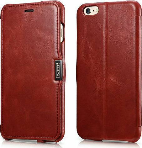 iCarer Vintage Folio Book Δερματίνης Κόκκινο (iPhone SE 2022/2020)