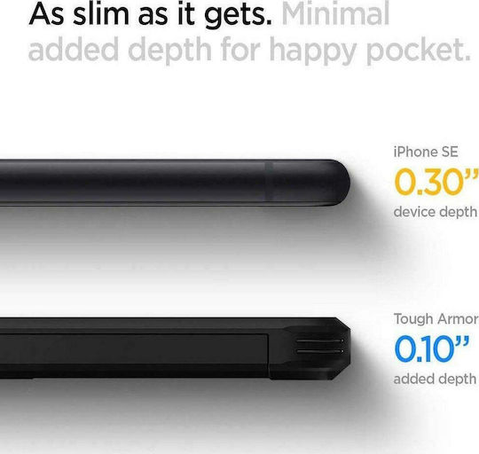 Spigen Tough Armor Back Cover Πλαστικό 1.2mm Μαύρο (iPhone SE 2020)