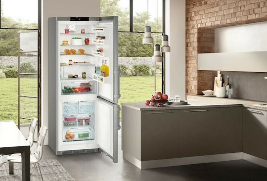 Liebherr Combină frigorifică 411lt NoFrost Î201xL70xA66.5cm. Inox CNef 5745