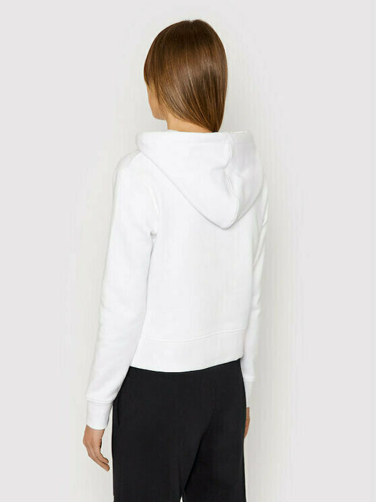 Guess Women's Cropped Hooded Sweatshirt White